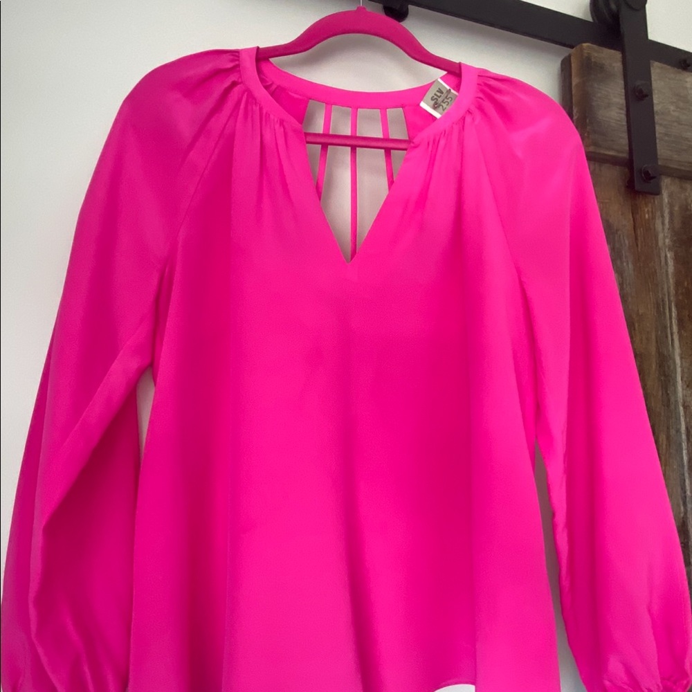 Lilly Pulitzer Leslie silk top-SizeXS-RazBerry